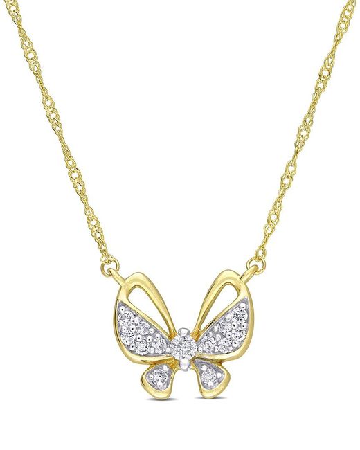 Rina Limor Metallic 10k 0.12 Ct. Tw. Diamond Butterfly Pendant