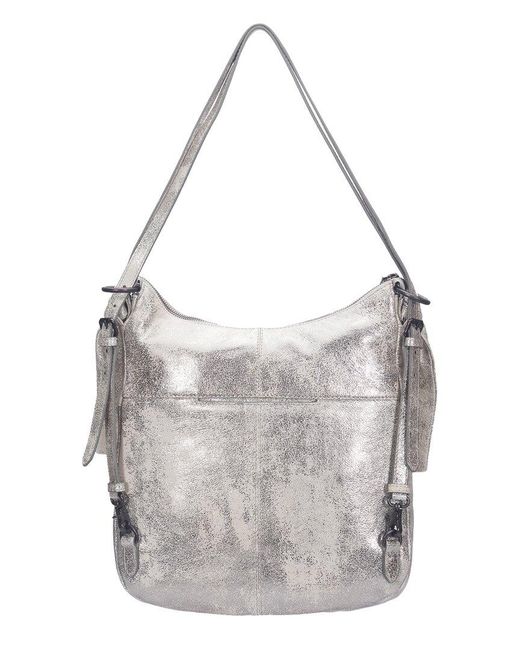 Frye Gray Nora Leather Backpack