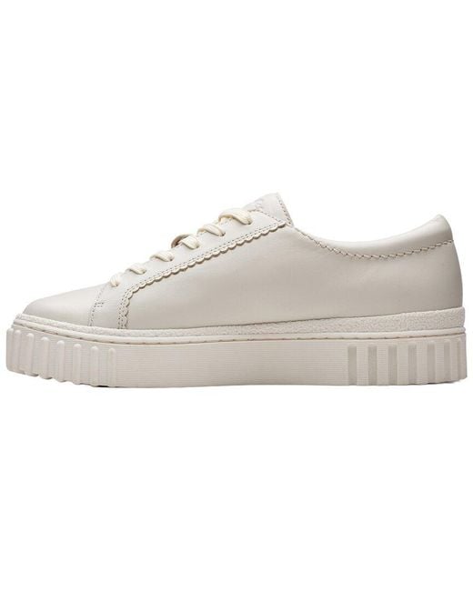 Clarks White Mayhill Walk Leather Sneaker