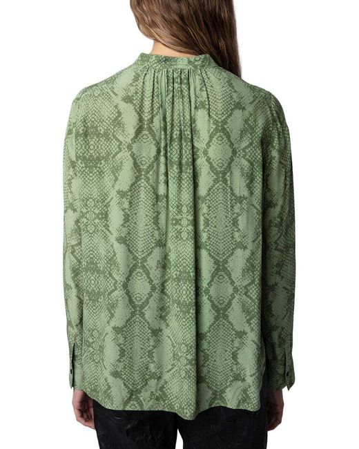 Zadig & Voltaire Green Tink Python Shirt