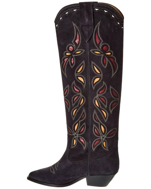 Isabel Marant Black Denvee Suede Knee-High Boot