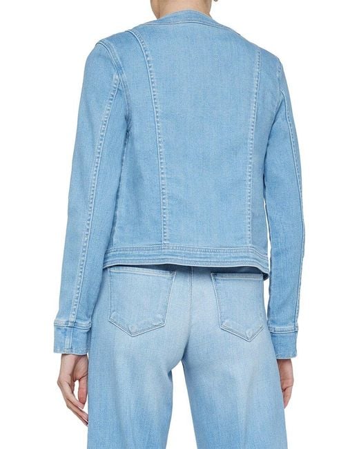 L'Agence Blue Yari Collarless Blazer