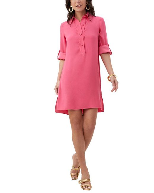 Trina Turk Pink Portrait Shirt Dress