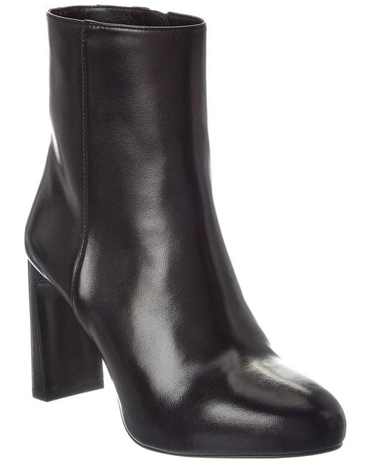Stuart Weitzman Black Babette Platform Zip Leather Bootie