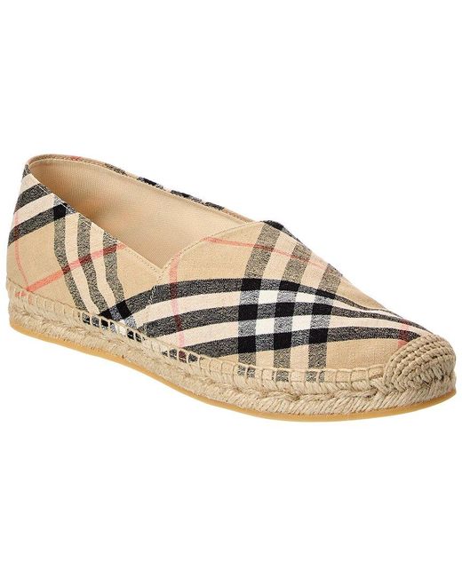 Burberry Natural Mews Check Linen Espadrille
