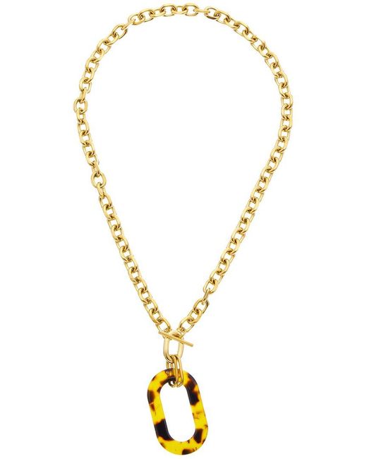 petit moments Metallic 18K Plated Stainless Steel Chains Toggle Necklace