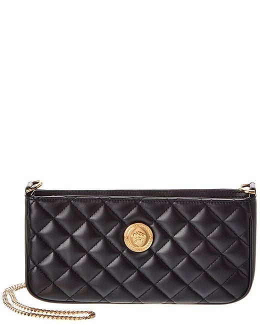 Versace Black La Medusa Quilted Leather Shoulder Bag