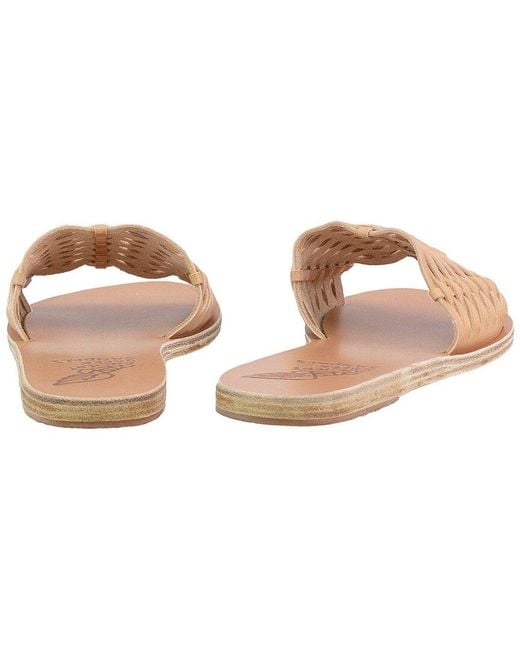 Ancient Greek Sandals White Taygete Woven Leather Sandal