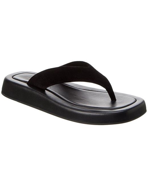 The Row Black Ginza Velvet Platform Sandal