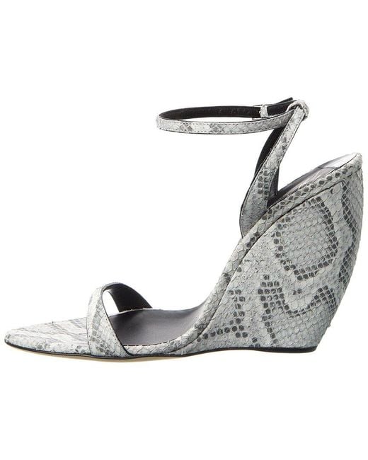 Giuseppe Zanotti Metallic Clandestino 105 Snakeskin Wedge Sandal