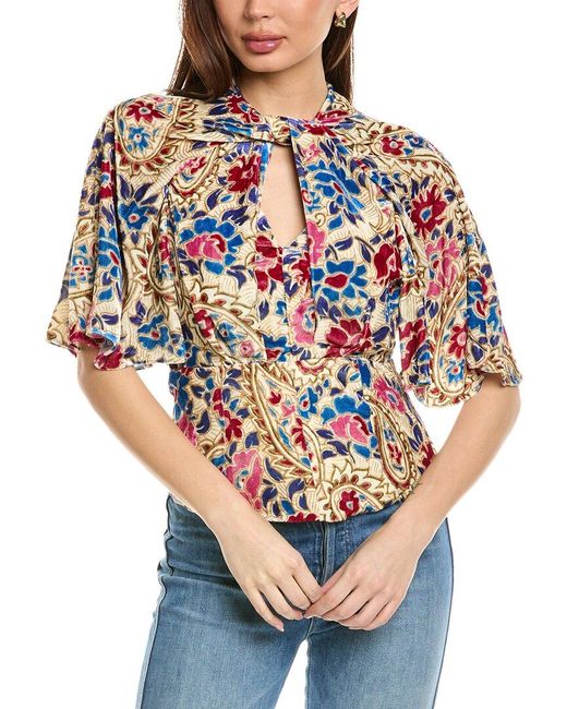 Isabel Marant Gray Isabel Marant E'Toile Mucio Silk-Blend Blouse