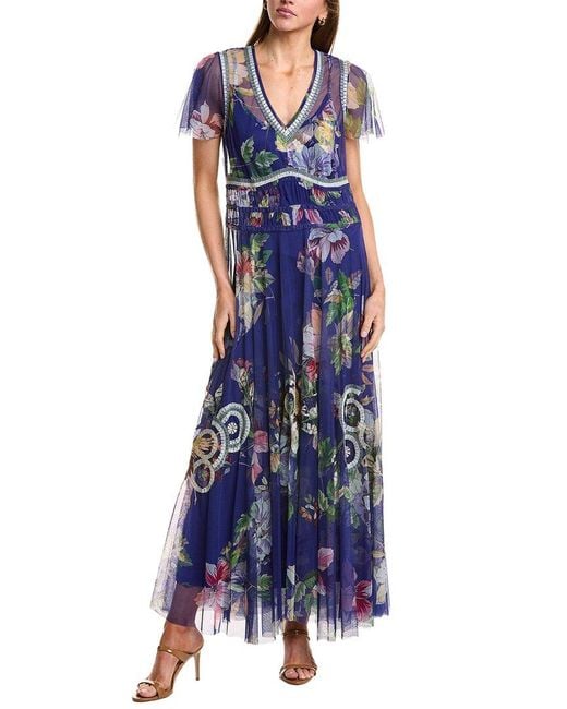 Johnny Was Blue Mazzy Ruched Dress