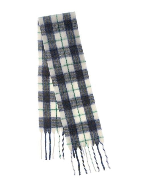 Burberry Blue Check Wool-Blend Scarf