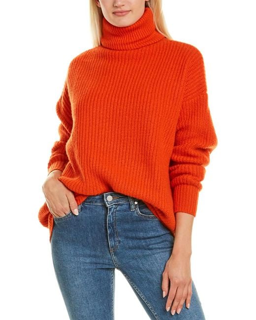 Autumn Cashmere Oversized Turtleneck Cashmere Sweater in Orange Lyst