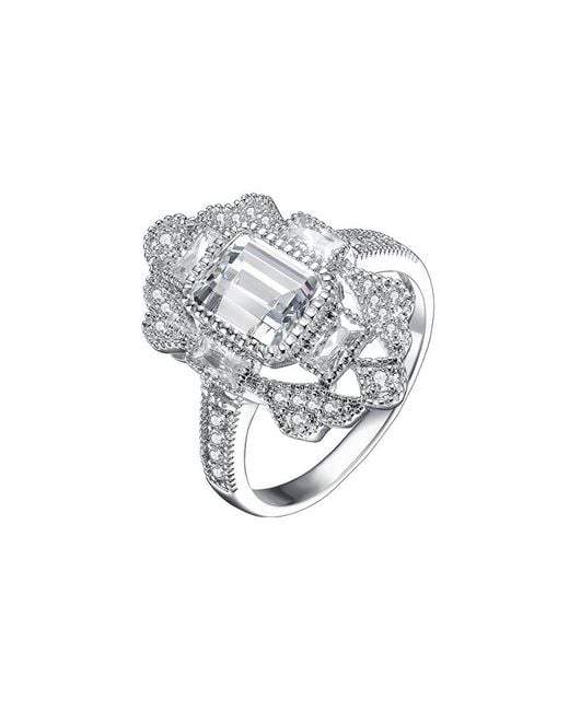 Genevive Jewelry White Silver Ring