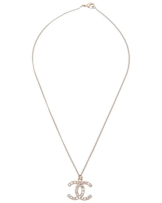 Black and Gold Large CC Cut out Logo Necklace – Vintage Vogue Lux