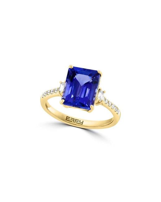 Effy Fine Jewelry Blue 14K 3.05 Ct. Tw. Diamond & Tanzanite Ring