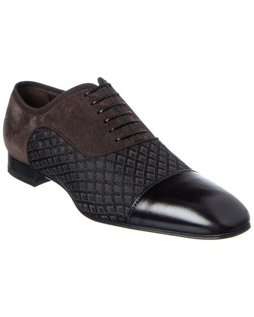 Christian Louboutin Black Greggo Suede & Leather Oxford for men