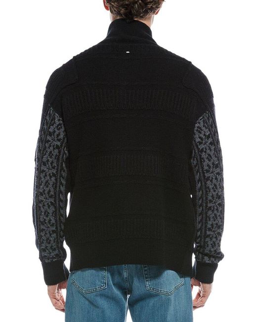 Rag & Bone Black Colton Wool-Blend C Zip-Up Sweater for men