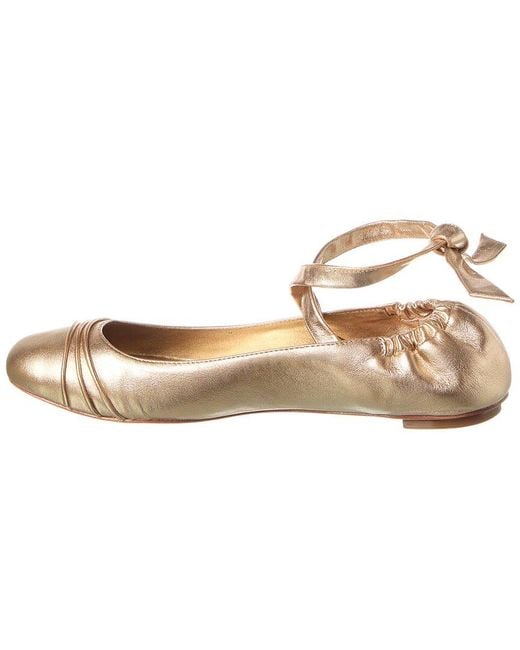 Alexandre Birman Metallic Clarita Leather Ballet Flat