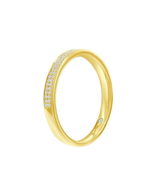 Suzy Levian Metallic 14K 0.16 Ct. Tw. Diamond Two Row Half Eternity Ring