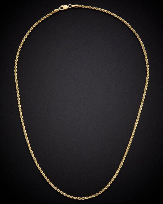 Italian Gold Black 14K 1.9Mm Semi-Solid Rope Necklace
