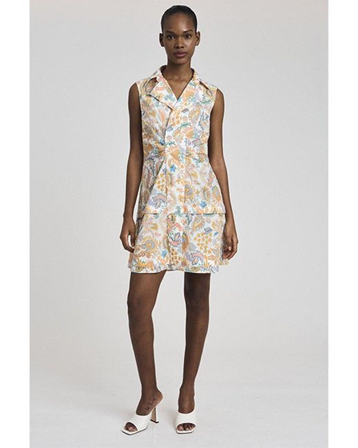 10 Crosby Derek Lam Natural Satina Sleeveless Shirtdress