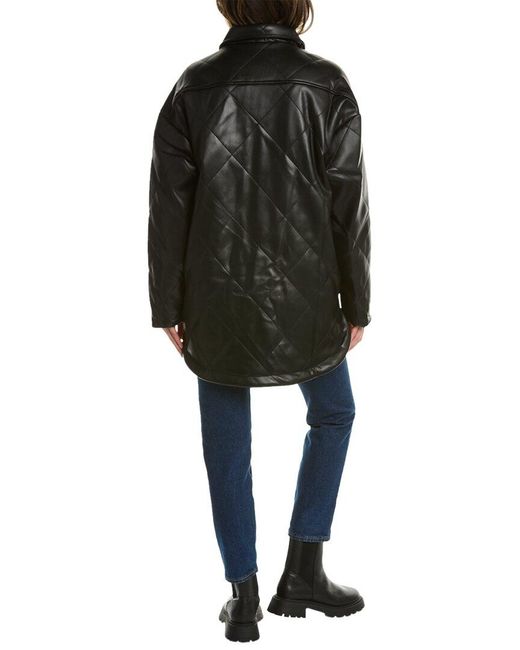 Apparis Black Stevie Oversized Quilted Shacket