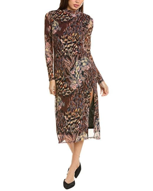 LAUNDRY BY SHELLI SEGAL sold Burnout Velvet Bell Sleeve Dress