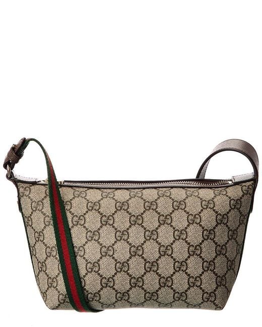 Gucci Brown Ophidia Mini Gg Supreme Canvas & Leather Shoulder Bag