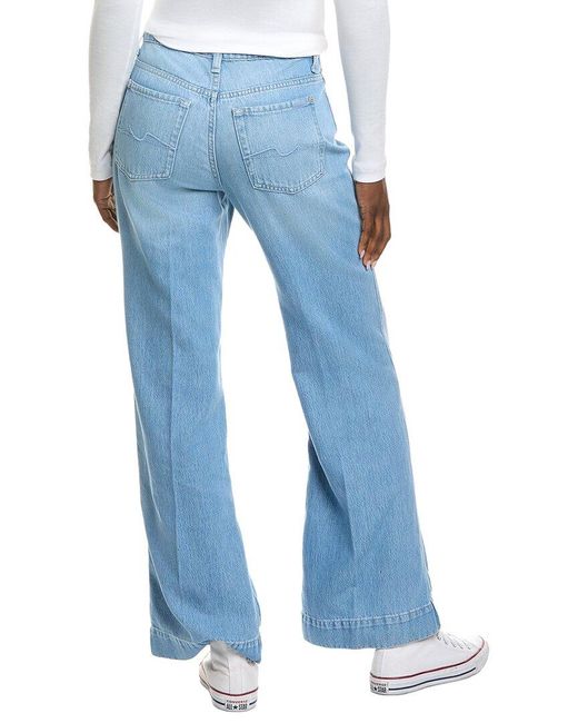 7 For All Mankind Blue Modern Tailorless Dojo Annandale Kick Flare Jean