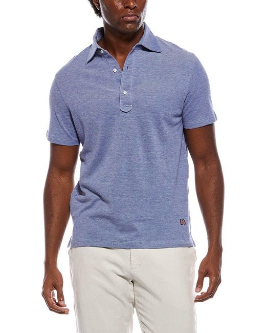 Isaia Blue Jersey Polo Shirt for men
