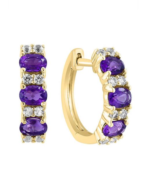 Effy Fine Jewelry Blue Plated 1.20 Ct. Tw. Amethyst, Sapphire Earrings