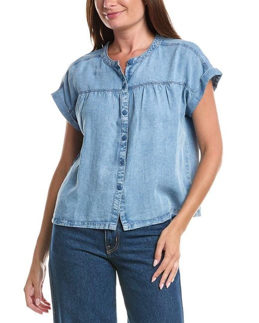 Splendid Blue Woven Top