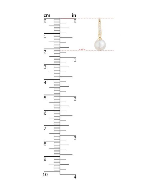 Pearls White 14k Diamond 0.08 Ct. & 8mm Freshwater Pearl Drop Earrings