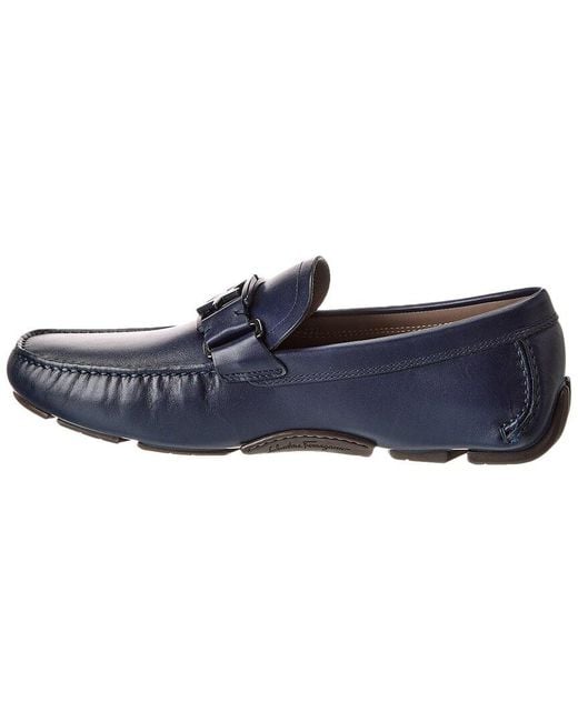 Ferragamo Blue Peter Leather Loafer for men