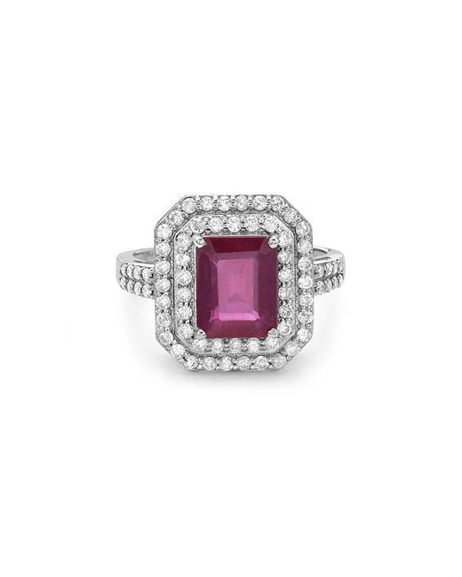 Forever Creations USA Inc. Pink Forever Creations 14k 3.69 Ct. Tw. Diamond & Ruby Double Halo Ring