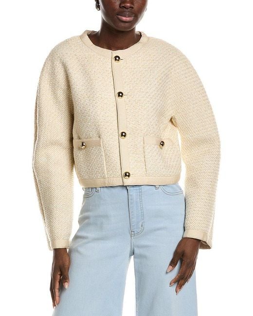 FRAME Blue The Trim Wool-Blend Jacket