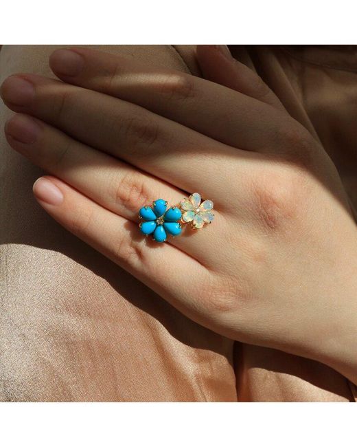 Kai Fine Jewelry Blue 14K 3.83 Ct. Tw. Diamond & Gemstone Cocktail Ring