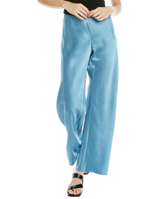 Vince Satin Bias Pant in Blue | Lyst