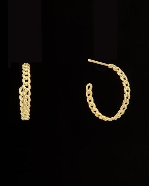 Italian Gold Black 14K Half Hoops