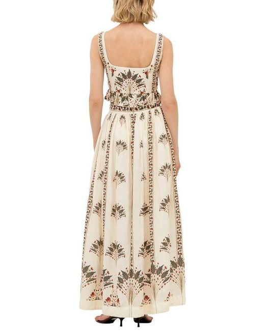 AMINA GLAM Natural Top & Skirt Set