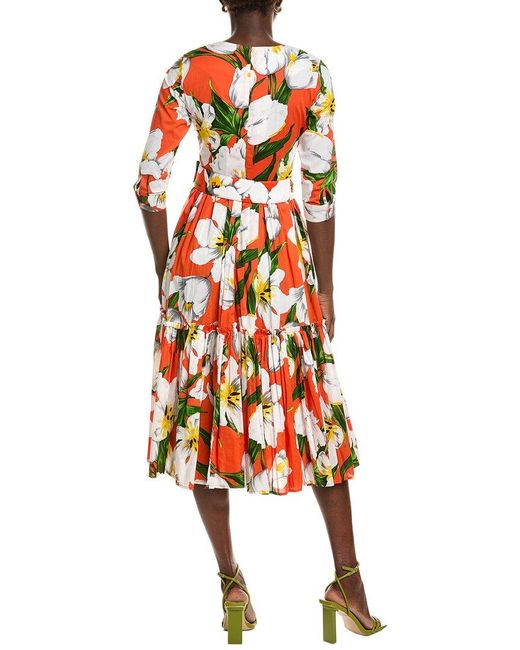 Samantha Sung Orange Melanie Shirtdress