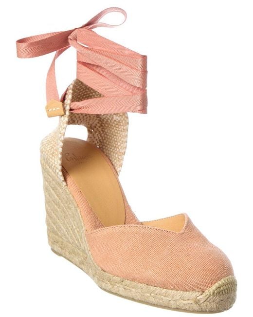Castaner Pink Castaner Chiara Cotton Wedge Sandal