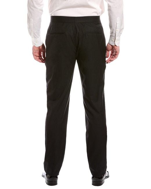 Brunello Cucinelli Black Wool & Silk-blend Tuxedo Pant for men