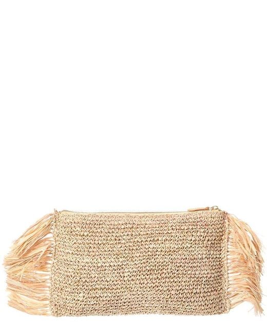 Poolside The Tropical Fringe Clutch in Natural Lyst UK