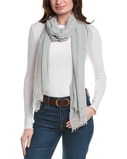 Bruno Magli Gray Cashmere-Blend Crinkle Wrap