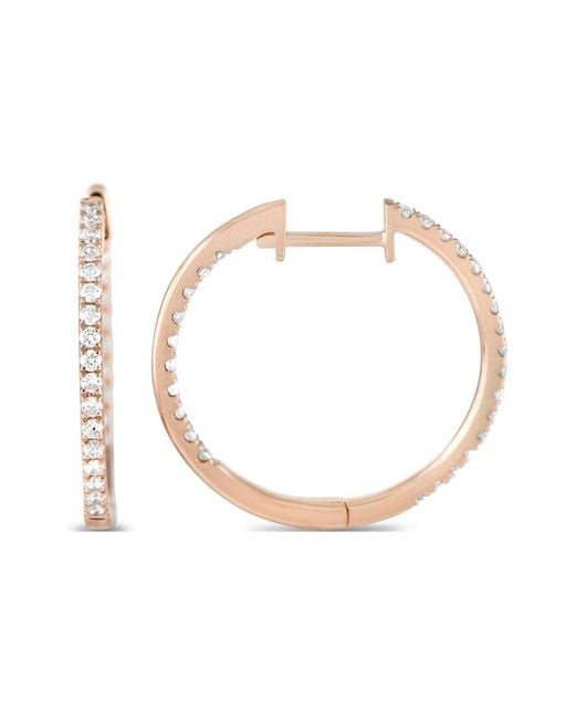 Diamond Select Cuts White 14k Rose Gold 0.50 Ct. Tw. Diamond Inside-out Hoops