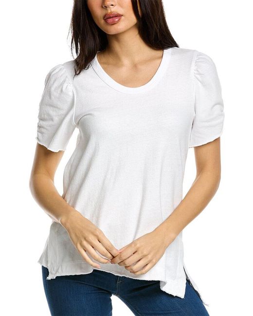 Wilt Shrunken Ruched T-shirt in White | Lyst