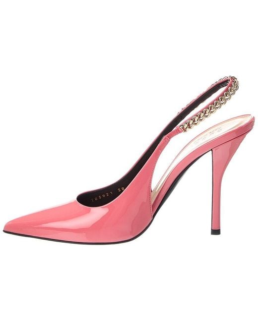 Gucci Pink Signoria Patent Slingback Pump